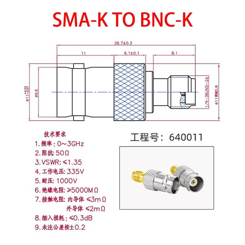 10 قطعة محول الترددات اللاسلكية الاحترافي BNC/SMA-KK-1000+ دورات التزاوج لـ Yaesu FT-70DR/Kenwood TH-F6A/Radioddity GD-77