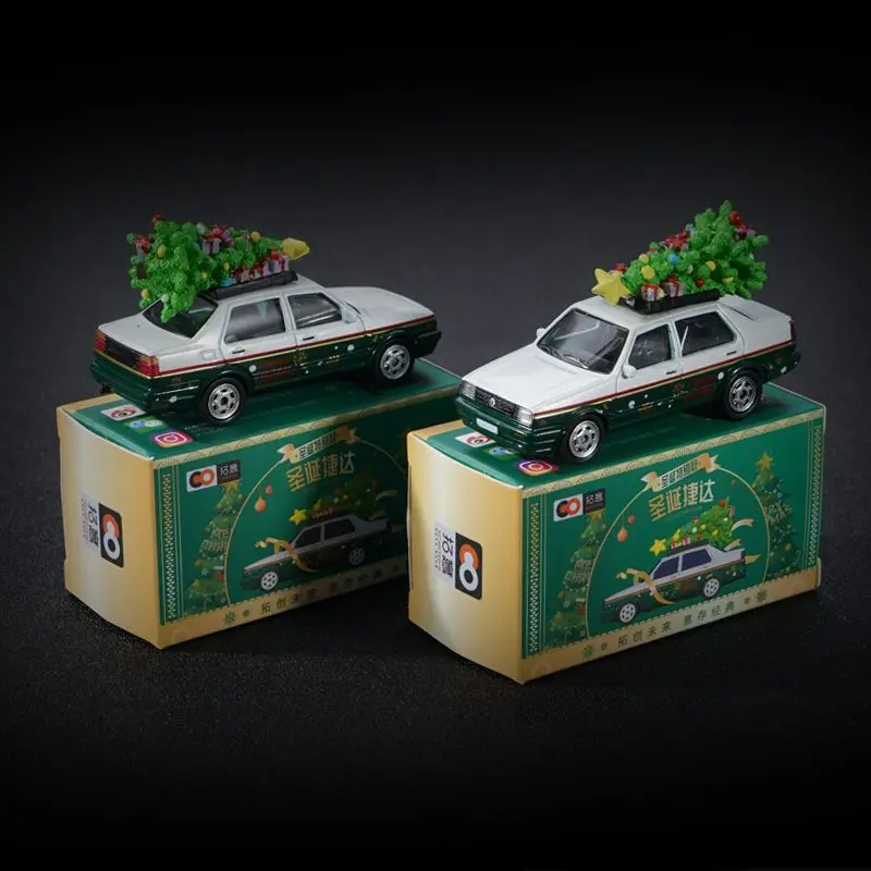 XCARTOYS 1/64 عيد الميلاد نمط سبيكة سيارة نموذج ثابت المركبات الصغيرة نموذج جمع عشاق الأطفال هدية عيد ميلاد اللعب