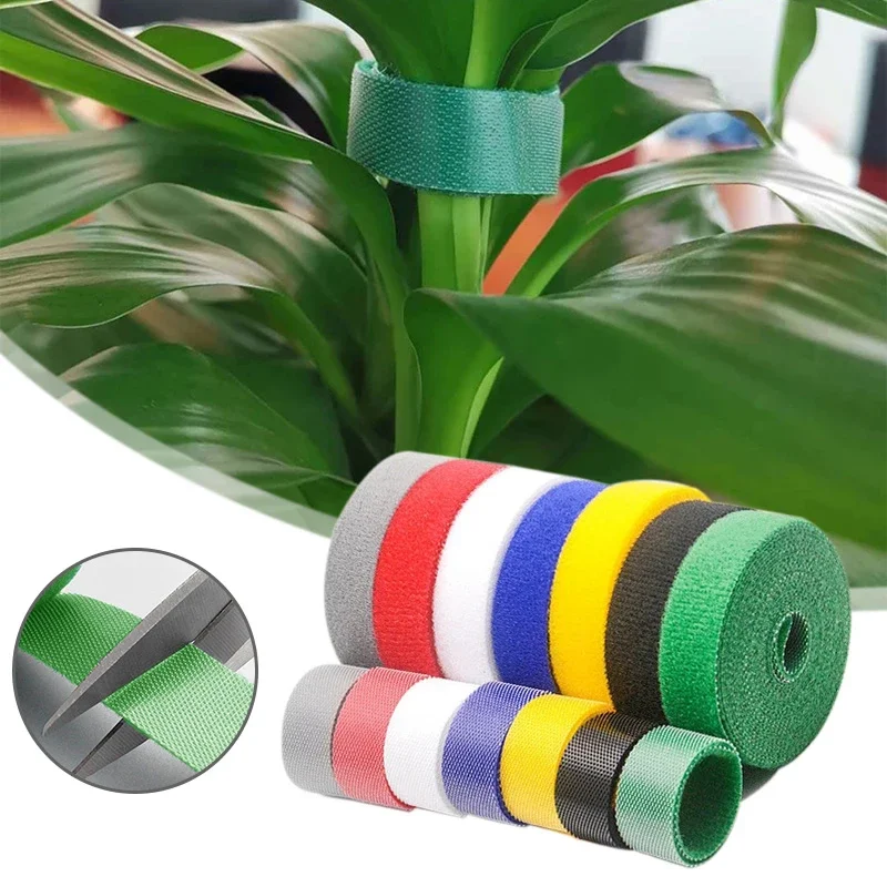 Home Garden Twine Plant Ties Nylon Plant Bandage Garden Supplies Hook Loop Bamboo Cane Wrap Support Reusable Plant Accessories