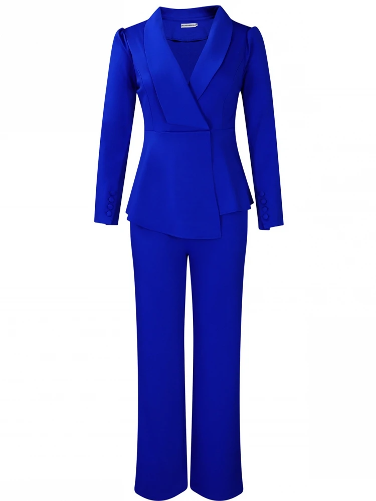 

2 Pieces Set Sexy Plus Size Spring Autumn Fashion Women Set Female Tops Long Sleeve Shirt Tops And Pants Suit Matching Outfit