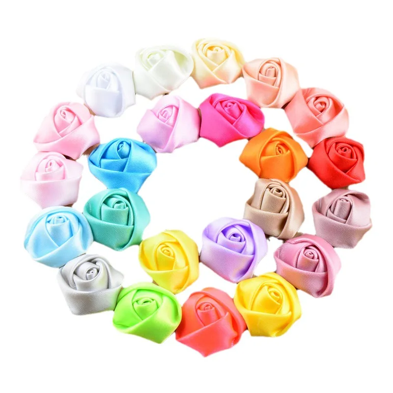 

1500pcs Wholesale 2.5cm Mini Foreign Trade Diy Handmade Three-dimensional Rose Bud Clothing Headwear Pet Charm Accessories Spot