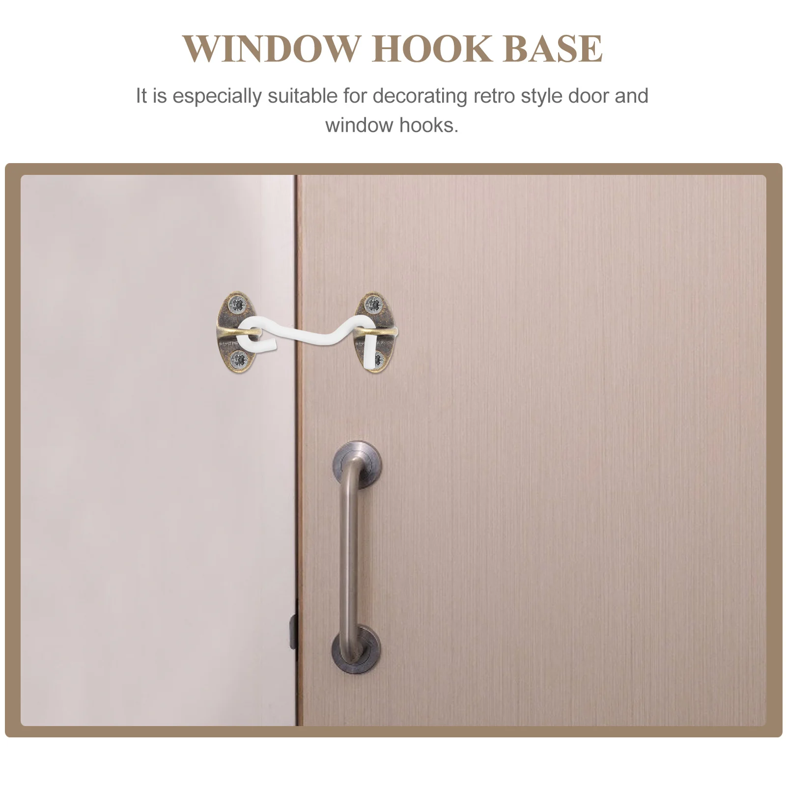 

4pcs Windproof Hook Base Vintage Window Support Pedestal Smooth Copper Finish Light Duty Hanging Ring For Home Door