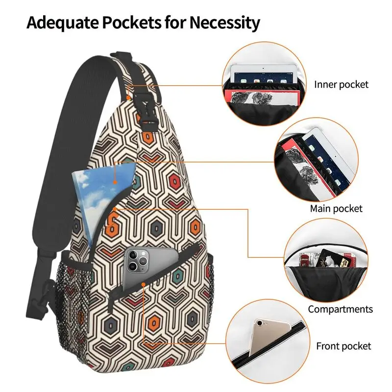 Ankara tas selempang pola geometris pria ransel selempang dada bahu seni suku etnis Afrika keren bersepeda berkemah