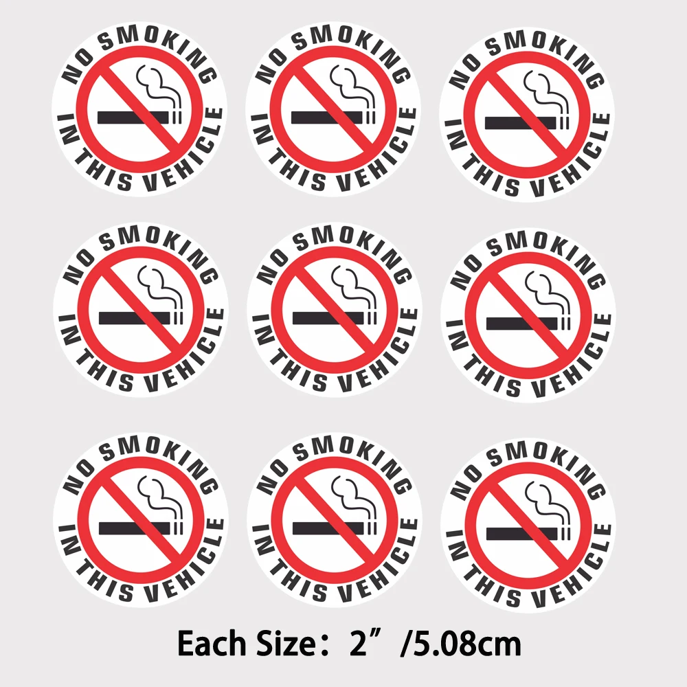 Car Sticker Personalized Warning Signs No Smoking Modeling Stickers PVC Auto Window Bumper Sunscreen Waterproof Quality Decals