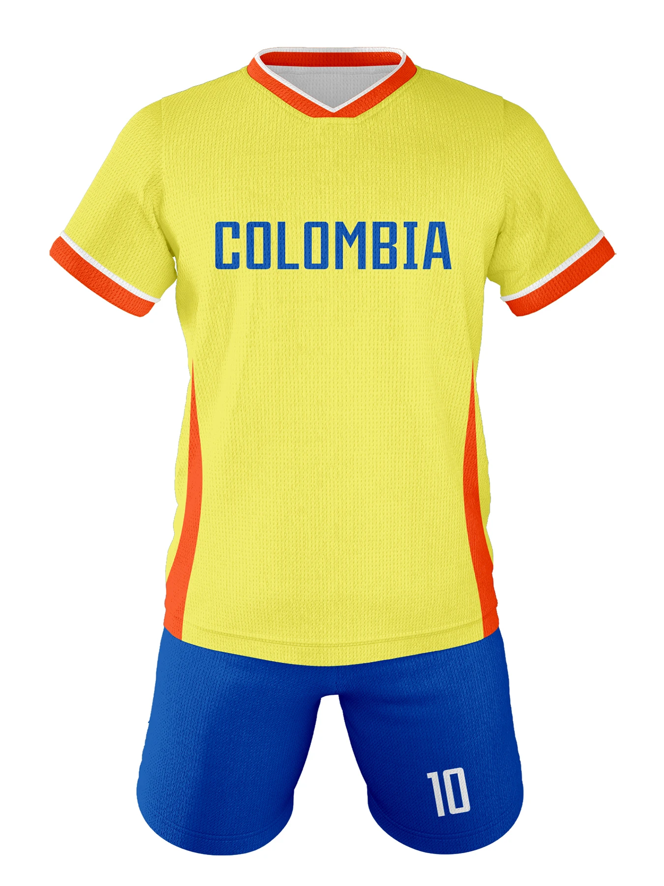 Colombia Kids Soccer Jersey Soccer Suit T-shirt and Shorts for Boys and Girls Football Fans Training Jerseys Uniform Sports Wear