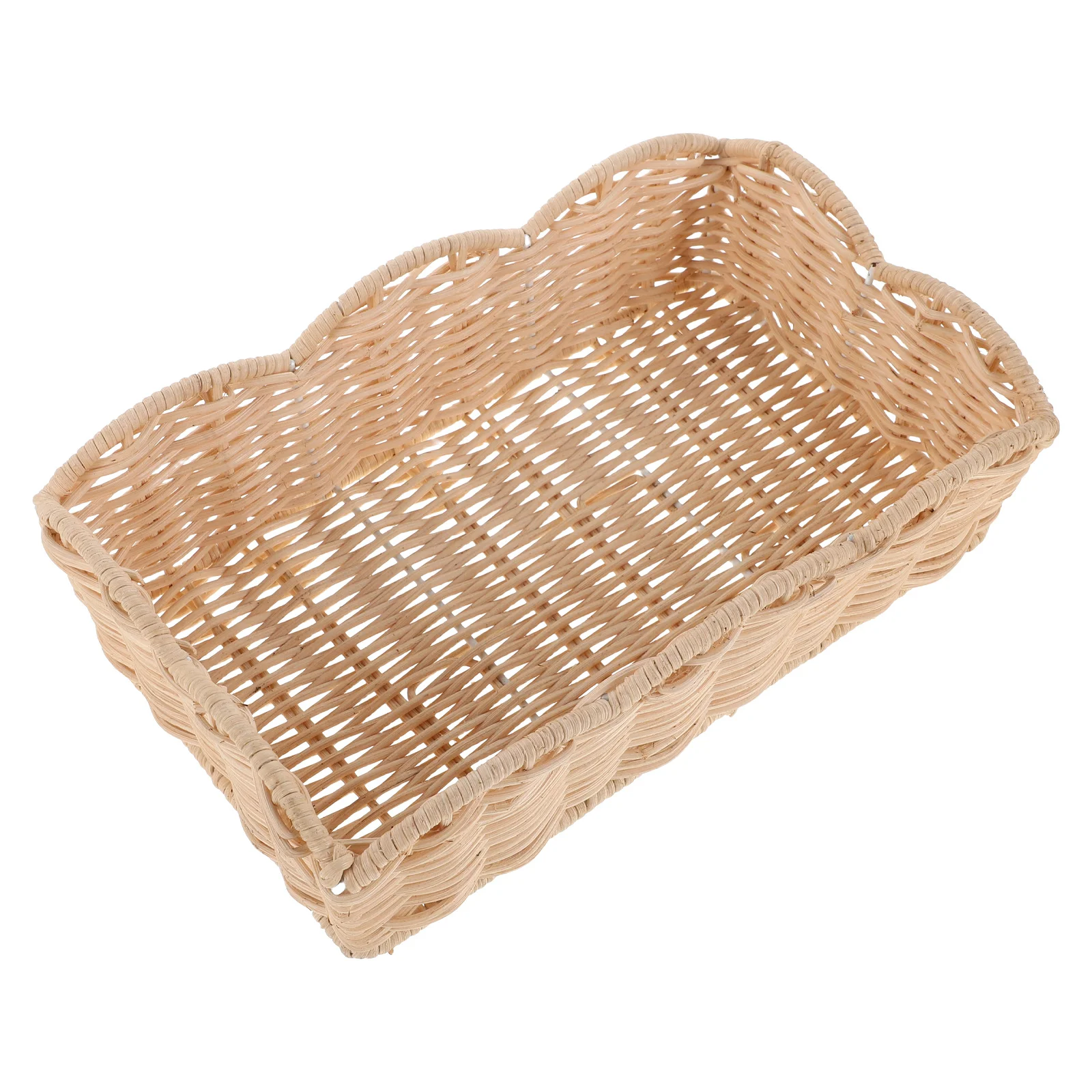 

Rattan Fruit Basket Large Capacity Woven Storage Basket Decorative Tray for Kitchen Dining Table Bread Snacks Wicker Fruit Plate