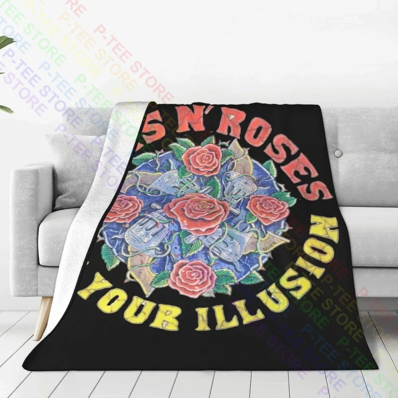 Adult Guns N' Roses Use Your Illusion Blanket Luxury Textile Sofa Cover Faux Fur Throw Sleeping Sheets