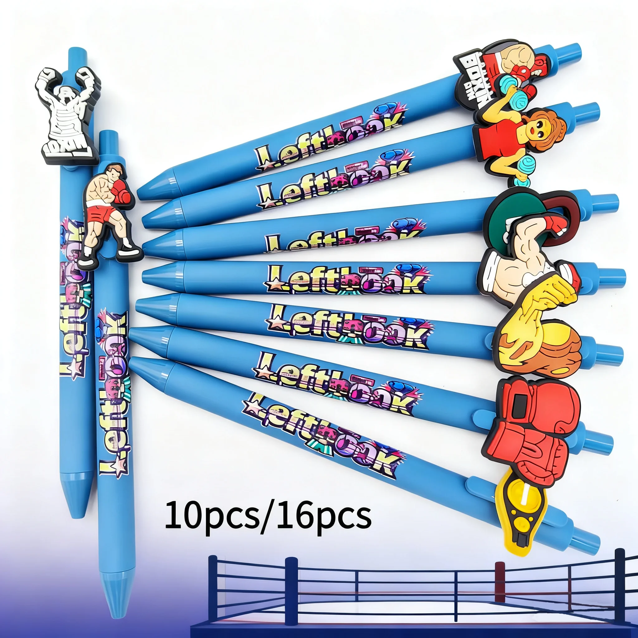 10pcs/16pcs 고에너지 복싱 활동 패치 인쇄 펜 바다 블루 시리즈 편지지 사무실 선물 볼펜