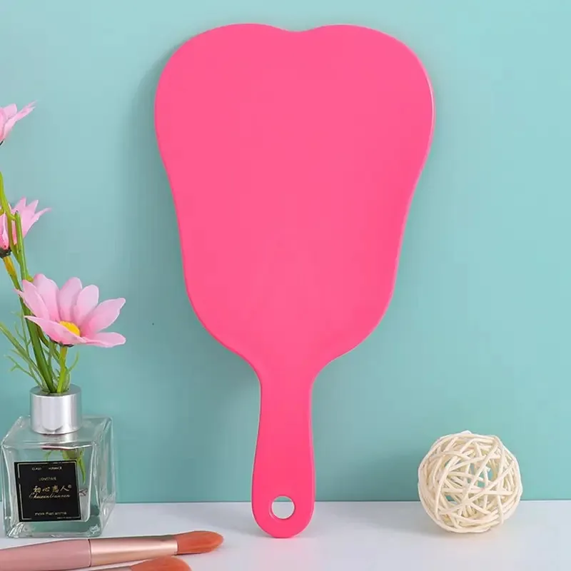 歯型ハンドヘルドミラーかわいい化粧鏡ハンドヘルド歯科ミラーハンドル付き高精細化粧鏡ハンドミラー