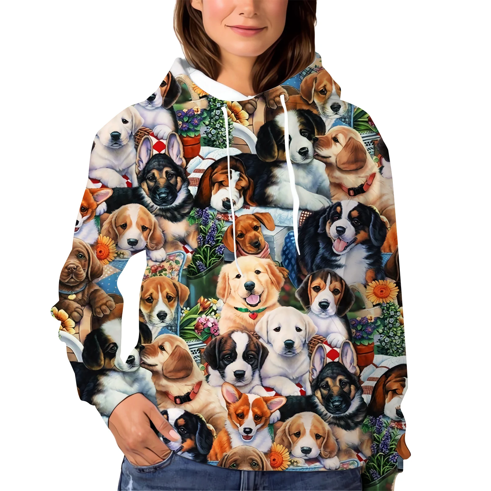 HX Animals Dogs Hoodies Funny Cute Puppy Art 3D Printed Sweatshirts Casual Mens Zip Up Coats Men Women Clothing Dropshipping