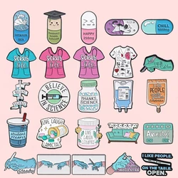 Happy Love Pill Enamel Brooch Medical Items Collection Syringe Badge Lapel Pin Hospital Doctor Nurse Wholesale Gift For Student