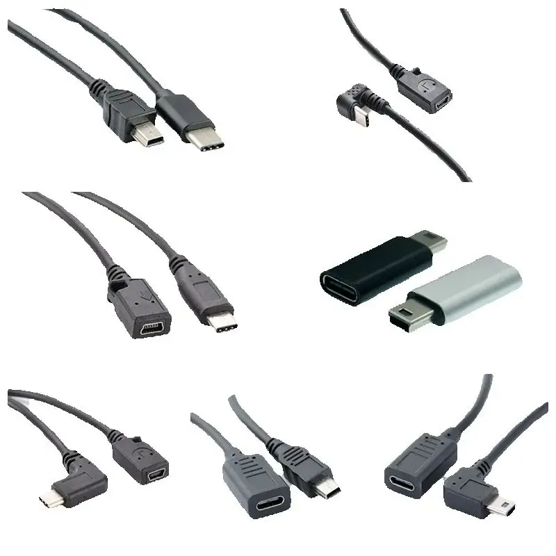 USB C To Mini USB Adapter Type C Female To Mini USB Male Cable Connector For GoPro MP3 Players Dash Cam Digital Camera GPS