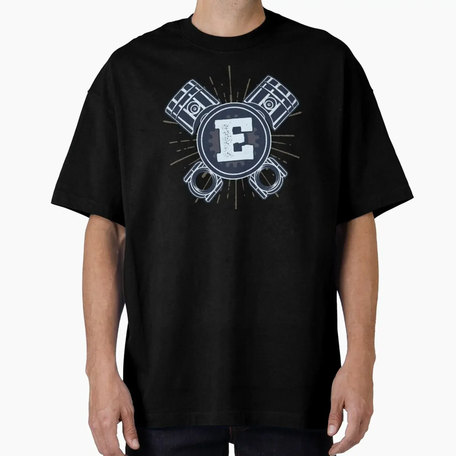 Monogram E Vintage CarPistons designed and sold by simplymonogram vintage Washed Stretched homme fashion Slightly Breathable