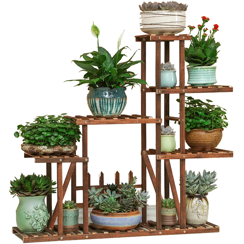 

Flower shelves, multi-storey indoor household storage, balcony, living room, solid wood, floor-to-ceiling planting, pothos