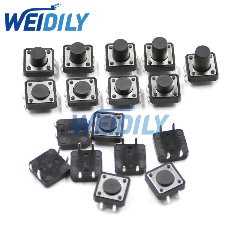 20PCS PCB Tactile Tact Push Button Switch DIP 4pin Micro switch 12*12*4.3/5/6/7/8/9/10/11/12 MM 12X12X4.3MM 5MM 6MM 7MM 8MM 9MM