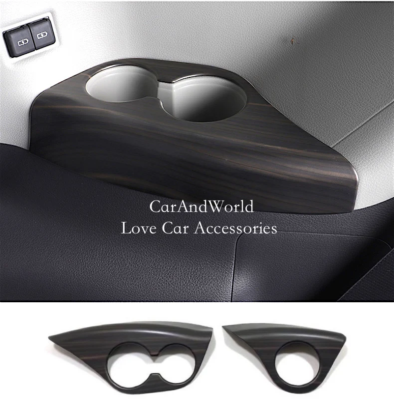 

Rear Seat Side Trims Water Cup Holder Cover Carbon Fiber Decoration Car Moulding Accessories For Toyota Sienna XL40 2021-2025