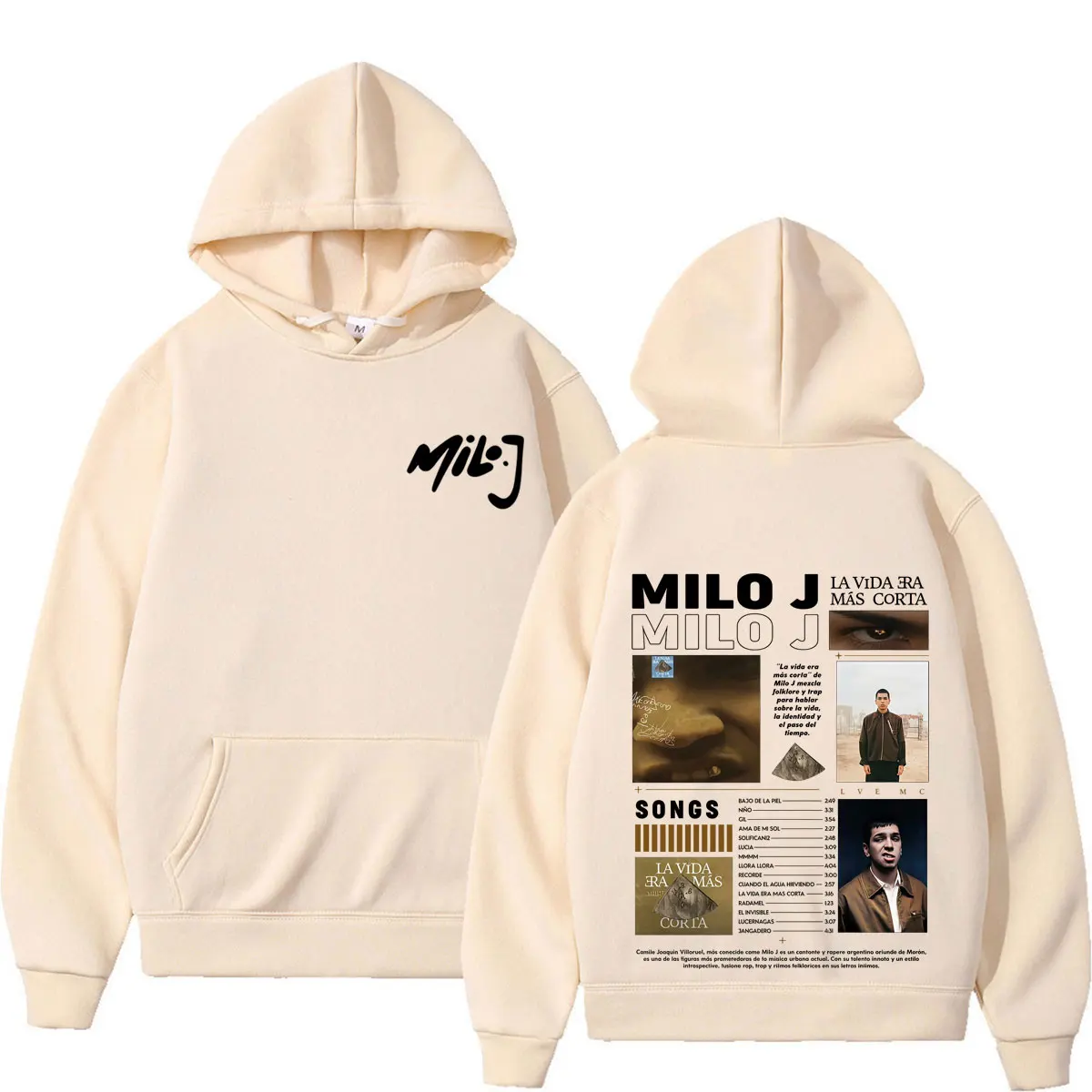 

Rapper Milo J La Vida Era Mas Corta Album 2026 Tour Merch Hoodie Men Women Hip Hop Sweatshirts Loose Casual Fashion Pullover