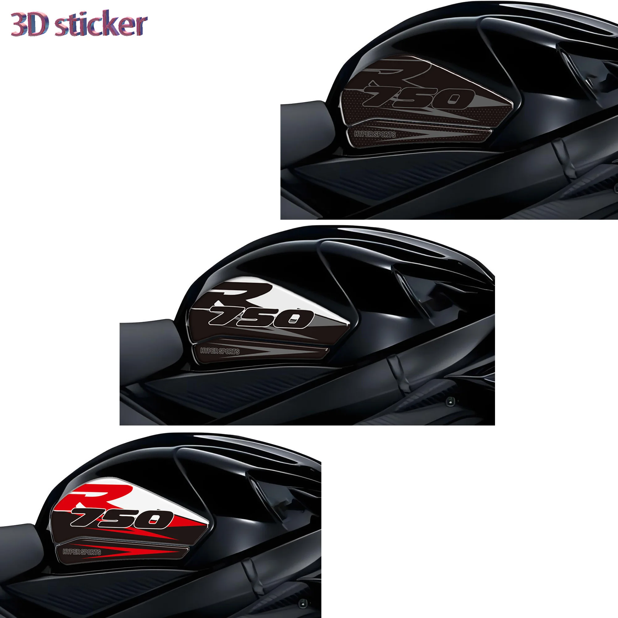 For GSX-R750 GSXR750 GSXR GSX-R 750 GSX R750 750R Motorcycle Tank Pad Gas Fuel Oil Kit 3D Stickers Decals Protector