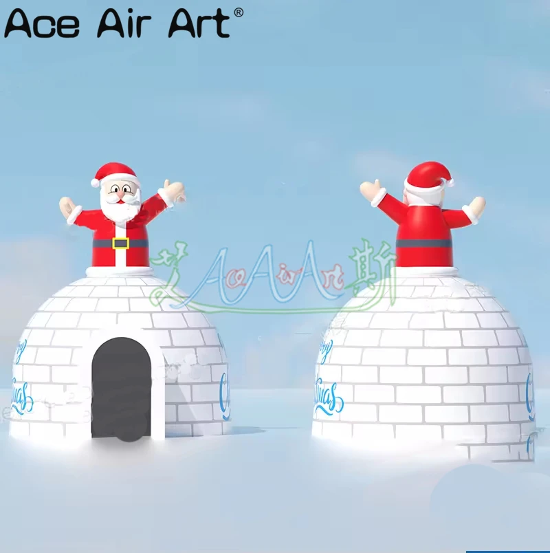 

5m Height Christmas Party Inflatable Igloo Tent Giant Blow Up Christmas Dome Tent Inflatable Santa's Grotto