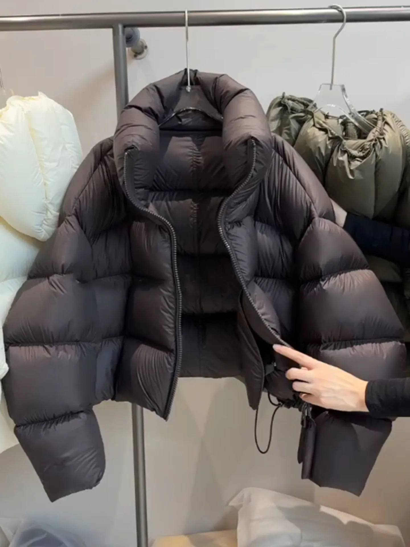 

Korean Sle ort Bla Puffer Jaet Women's Thiened Warm Stand Collar Bread Coat Winter New Arrival Commute Ele