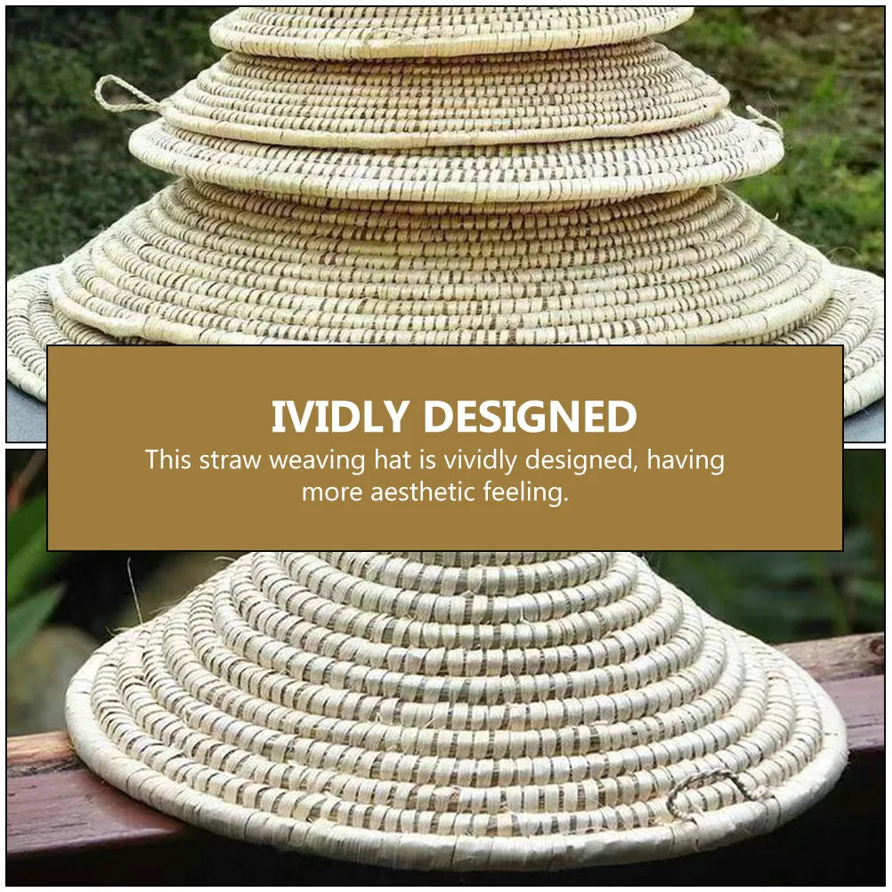 

1Pcs Handmade Straw Hat Straw Weaving Pot Cover Beige Decorative Lampshade Home Room Decoration Lampshade Decor