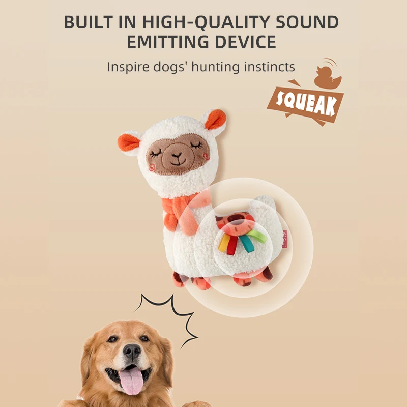 GiGwi Pet Toy Cute Series Alpaca Doll Circle Flannel Molar Teeth Plush Washable Lovely Toy Small Dog Puppy Outdoor Play Dogs