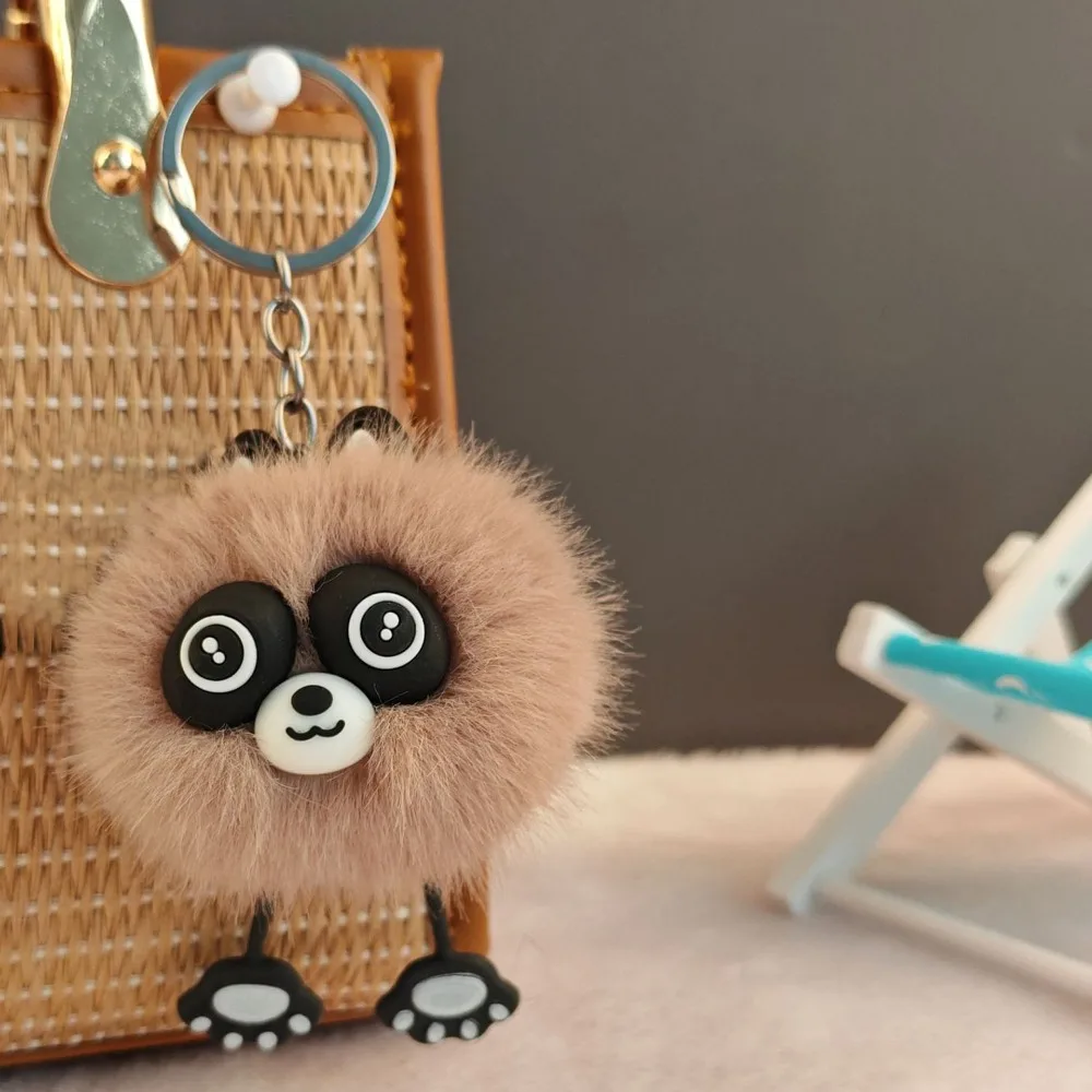 

Cute Raccoon Plush Keychain Soft Charm Accessory Toy Pendant Doll Keychain Raccoon Pendant Handbag Pendant Handbag Keychain