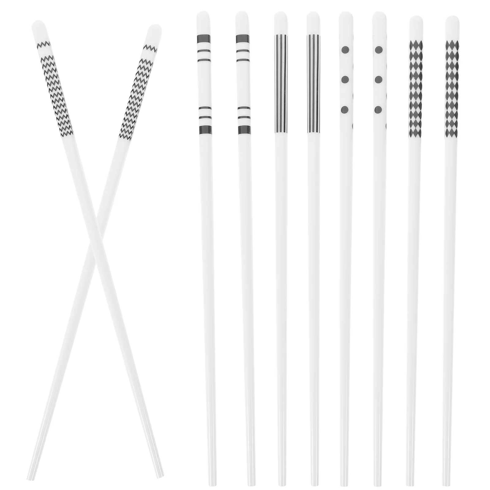 

5Pairs Reusable Ceramic Chopsticks Elegant Design Grip Prevent Slipping Easy Clean Dishwasher Safe Home Dining Gift Set