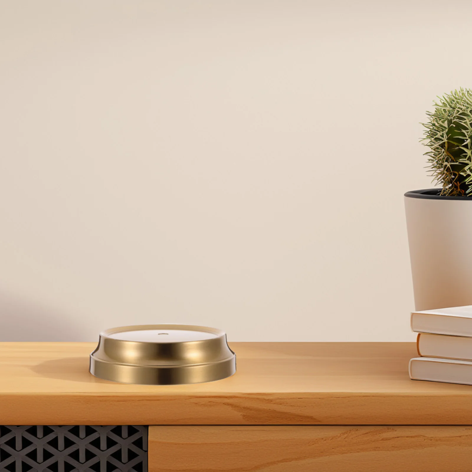 

Universal Desk Lamp Base Copper Plated Round Iron Holder Sturdy Tabletop Light Chassis Easy Clean Replacement Lamp Accessory