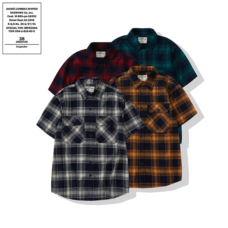 

Casual ort Sve Plaid irt Men's Spring Summer New Sle Slim Fit Regular Thin ort Sve Flip Collar Other Material