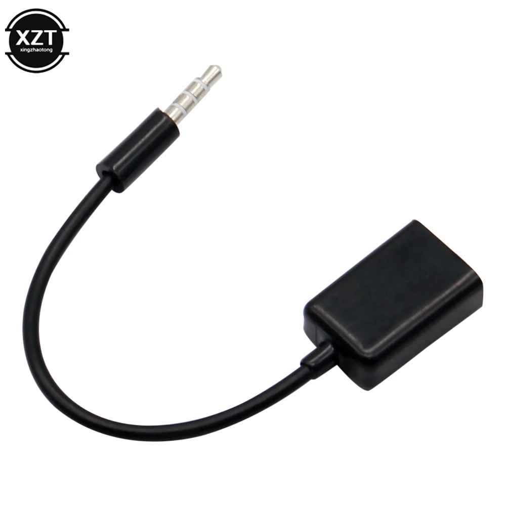 0.2m USB do 3.5mm Aux Audio Kabel żeński do męskiego Jack Adapter do głośników samochodowych Usb Flash Disk Wszystkie urządzenia 3,5 dźwięk Auto