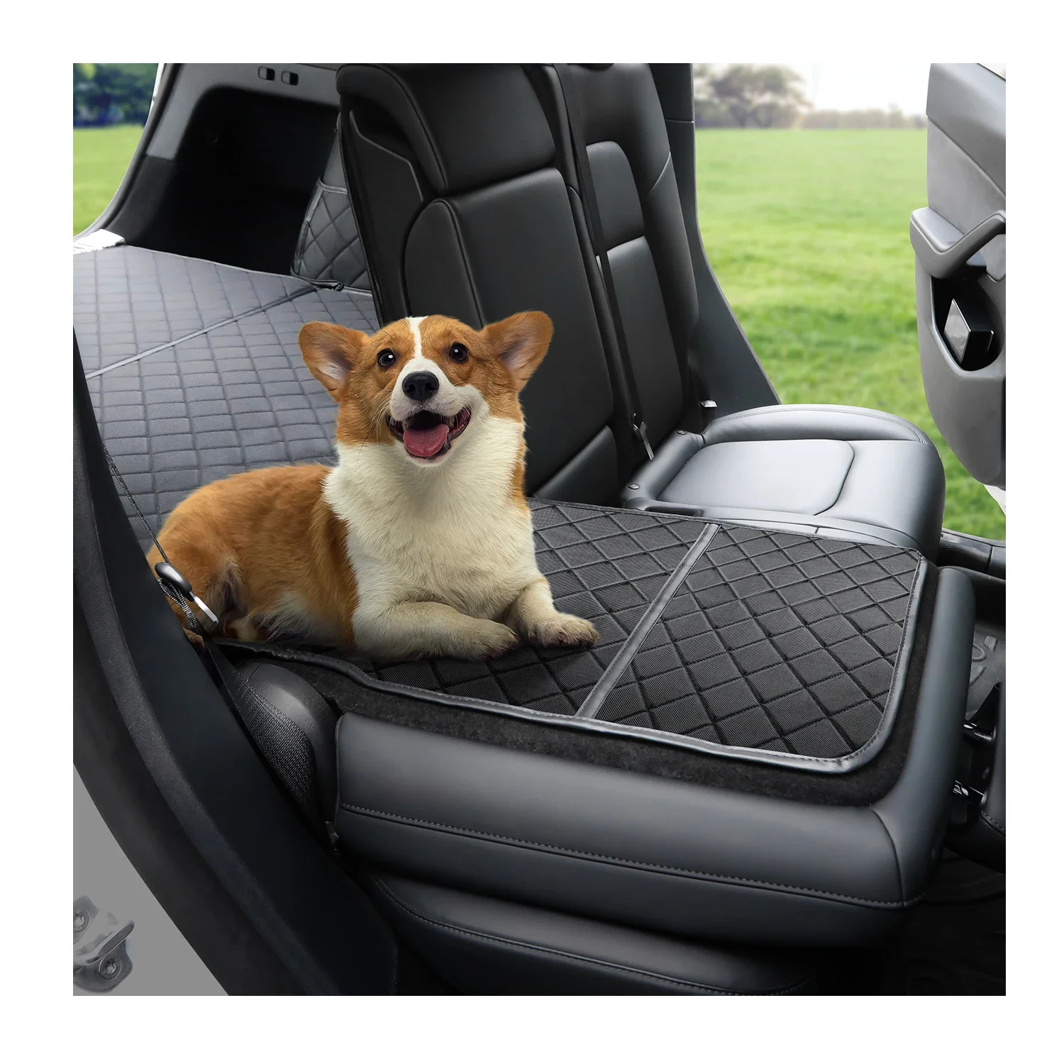 Anti Skidding Black Easy Clean Pet Dog Seat Cover Car Back Seat Pet Mat Fit Tesla Model Y