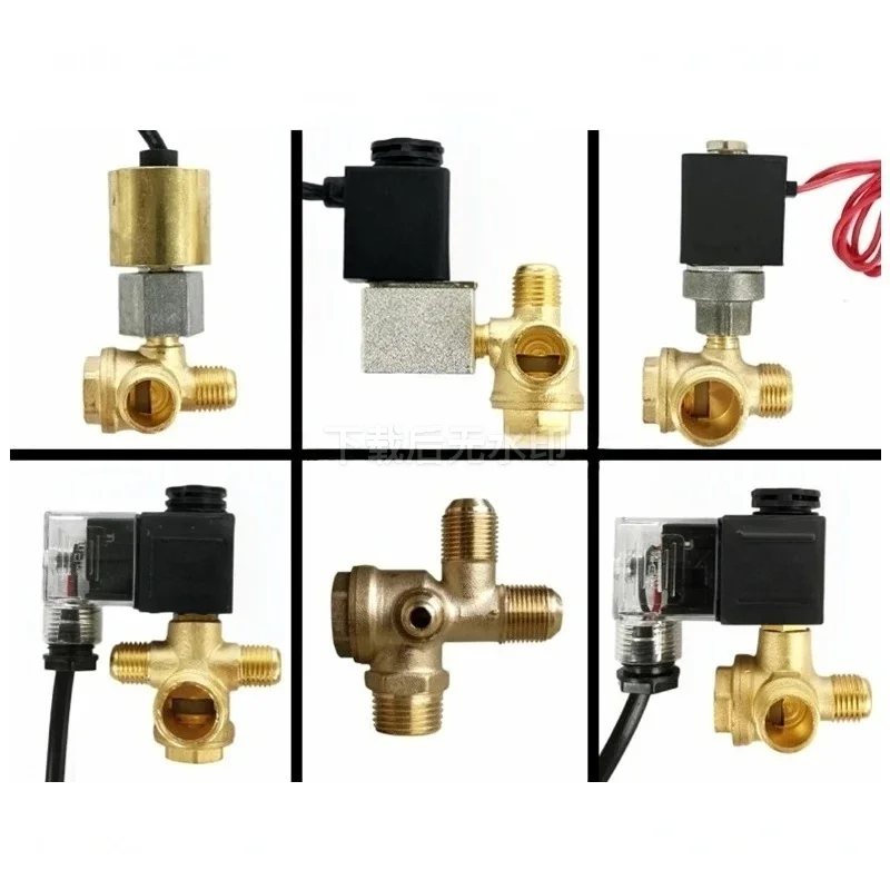 

Universal Oil Free Air Compressor Solenoid Valve, 220V 380V Electromagnetic Pressure Relief Check Valve Machine Spare Parts