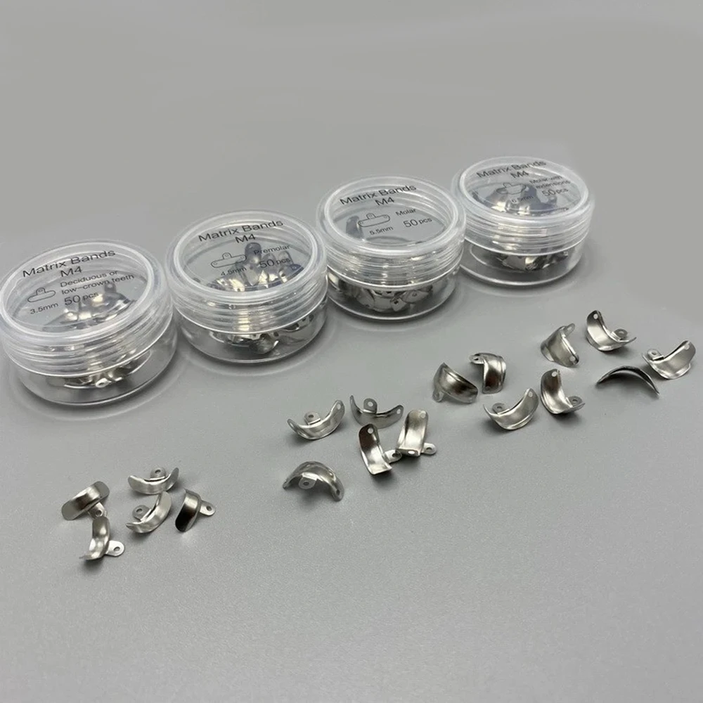 

Contoured V3 Dental Matrix Bands Refill with Narrow Titanium Clamps for Garrison Palodent Metal Matrices System Tools