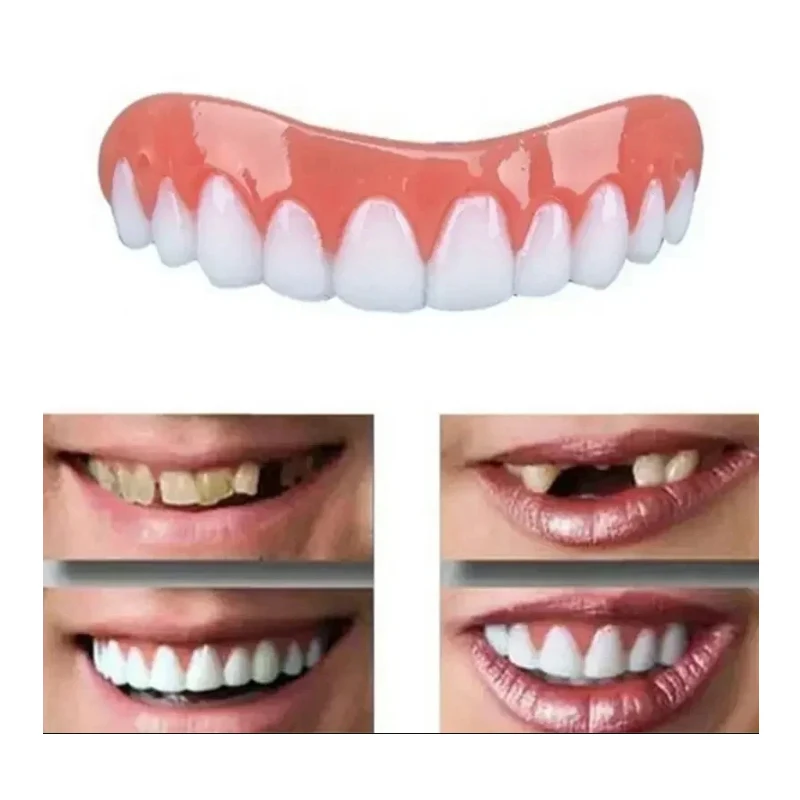 False Teeth Silicone Upper Lower Veneers Perfect Laugh Veneers Dentures Paste Fake Teeth Braces Comfortable Teeth Orthodontic