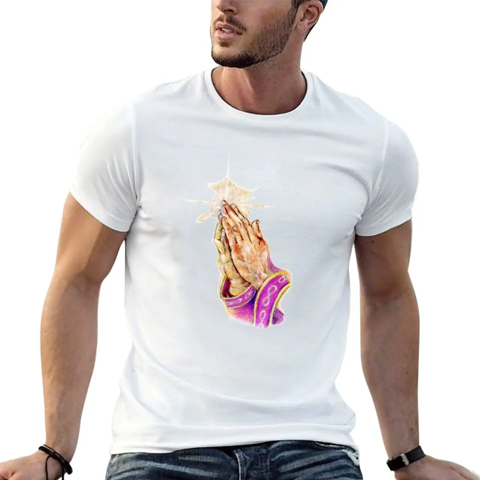 The Hands Of Blessing - Praying Hands T-Shirt Work Outdoor T-Shirt for Men