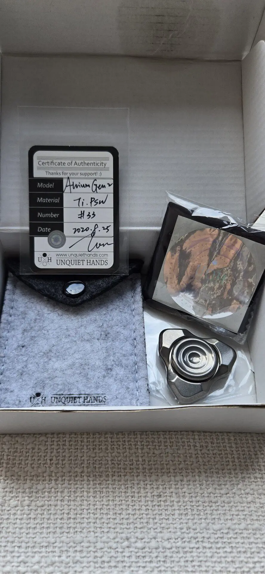 Used edc UQHgen2 Titanium Gyroscope decompression toy