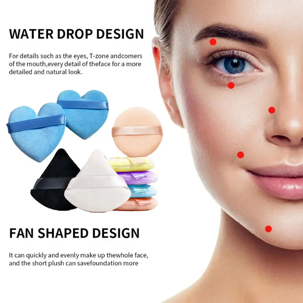 1 stks Kleur Willekeurige Poederdons Gezicht Make-Up Spons Driehoekige Beauty Tools hartvormige Make-Up Circulaire C8F6