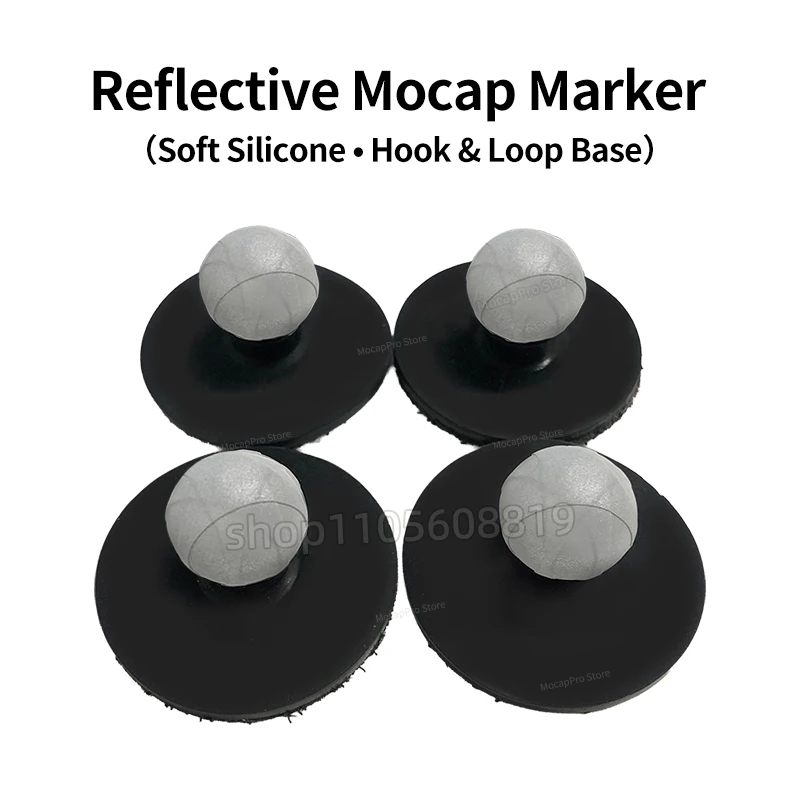 10PCS Optical Motion Capture Marker Ball Soft Round Marker with Hook and Loop Base for Motion Capture Suits