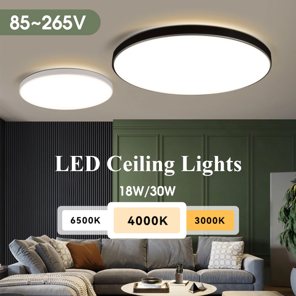 LED Ceiling lamp 110V 220V Ceil light 18W 30W Living Room Modern led Ceiling Lights Round Bedroom Kitchen Panel Lamp White light