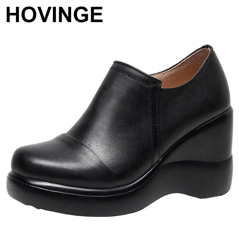 

2025 High-quality Microfiber Leather Spring Wedge High Heels New Large Size Winter Shoes Warm Cotton Shoes Platform Women Shoes