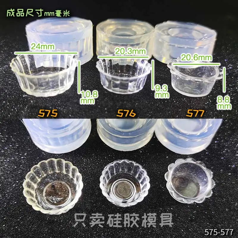 DIY Handcraft Mini Vertical grain Plate Bowl Resin Mold Food Play Miniature Pinching Mould Epoxy Resin Mold UV Resin Moldse