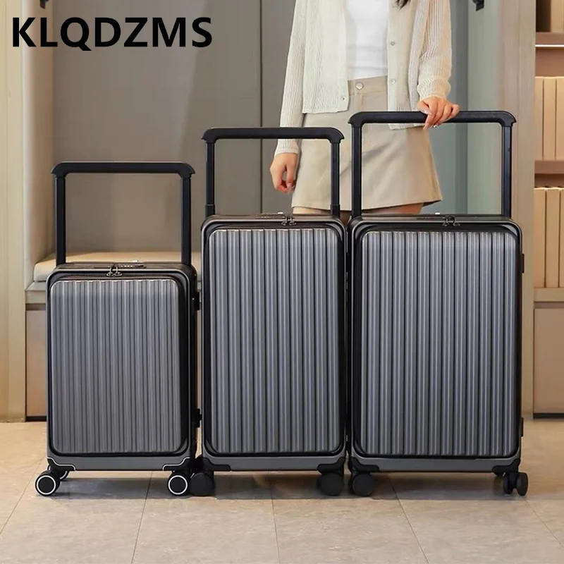 

KLQDZMS 20"24"26 Inch Women's Carry-on Travel Luggage Cabin Suitcase ABS+PC Boarding Case Men's Sturdy and Durable Trolley Case
