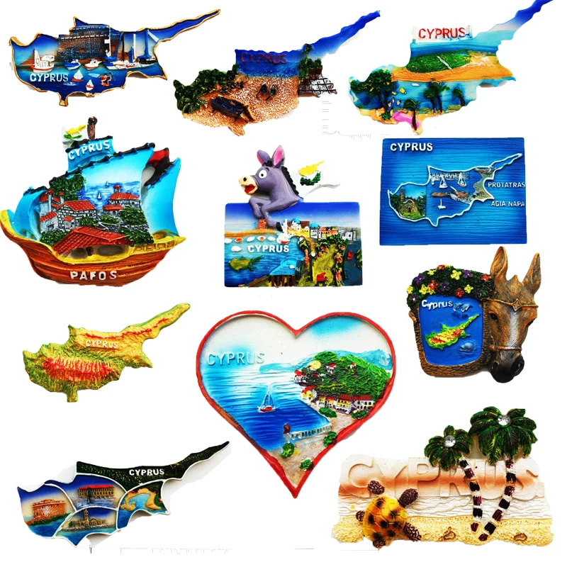 Country Magnets for The Refrigerator Resin Tourist Souvenir Creative Fridge Magnet Painted Handicraft Decorative Gift