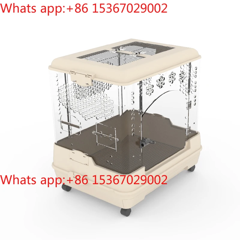 Bird cage Parrot cage Large Xuanfeng peony tiger skin special acrylic fully transparent villa home ornamental cage
