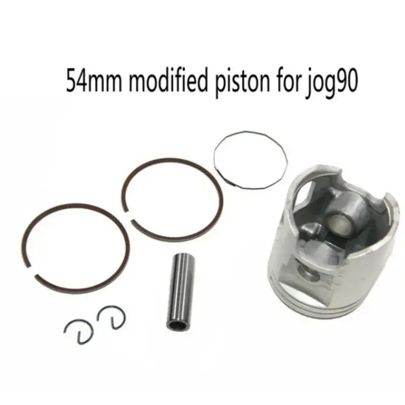 Motorcycle JOG90 Modified 54mm Piston & Ring Set (12mm Pin) For Yamaha 90cc 2 Stroke Scooter Monarelli JOG90 4DM