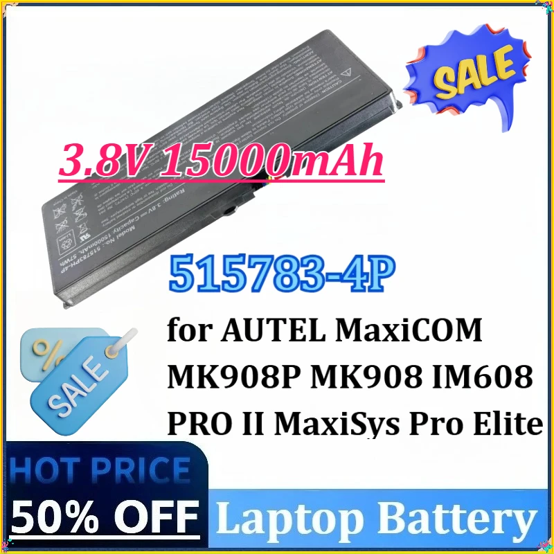 

Newly Upgraded 515783-4P 3.8V 15000mAh 57Wh for AUTEL MaxiCOM MK908P IM608 MK908 PRO II Maxs Pro Elite Battery Laptop Battery
