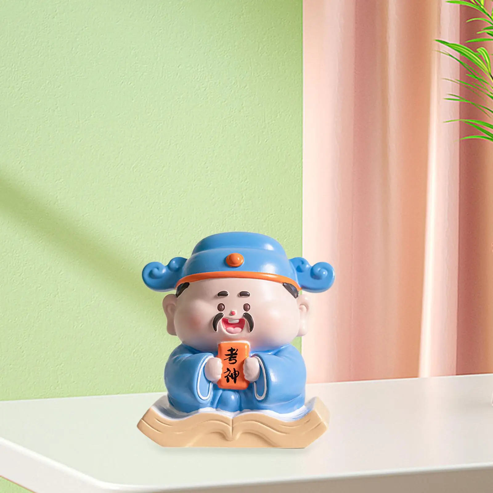 Chinese God Figurine Feng Shui Ornament Centerpiece Miniature Desktop Sculpture Tabletop Decoration for Car Bedroom Study