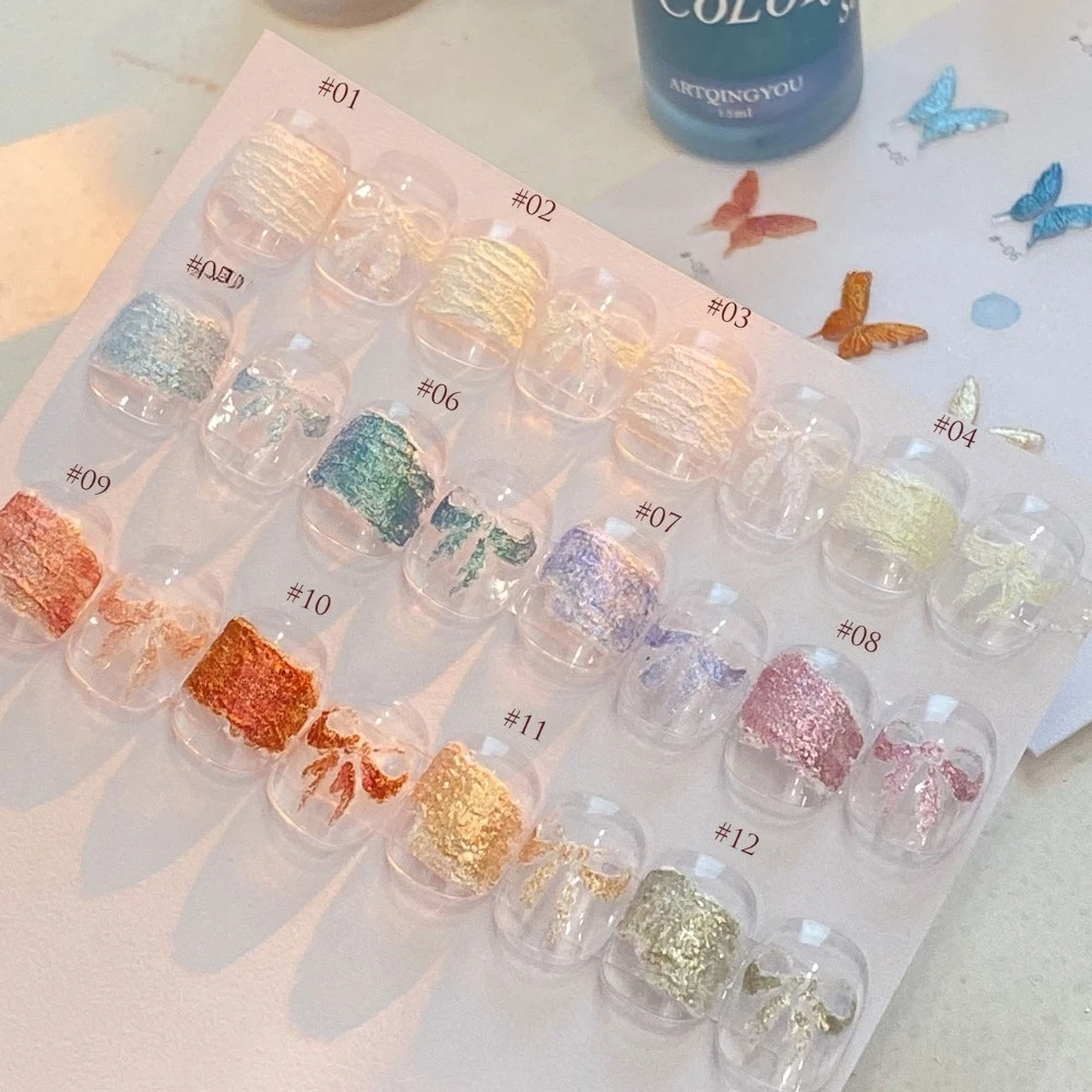 

Набор из 12 гель-лаков для ногтей: акварельные чернила, пудра-фея, эффект размазывания, пузырьков, дымки, мрамора. Гибридный гель-лак для маникюра DIY.