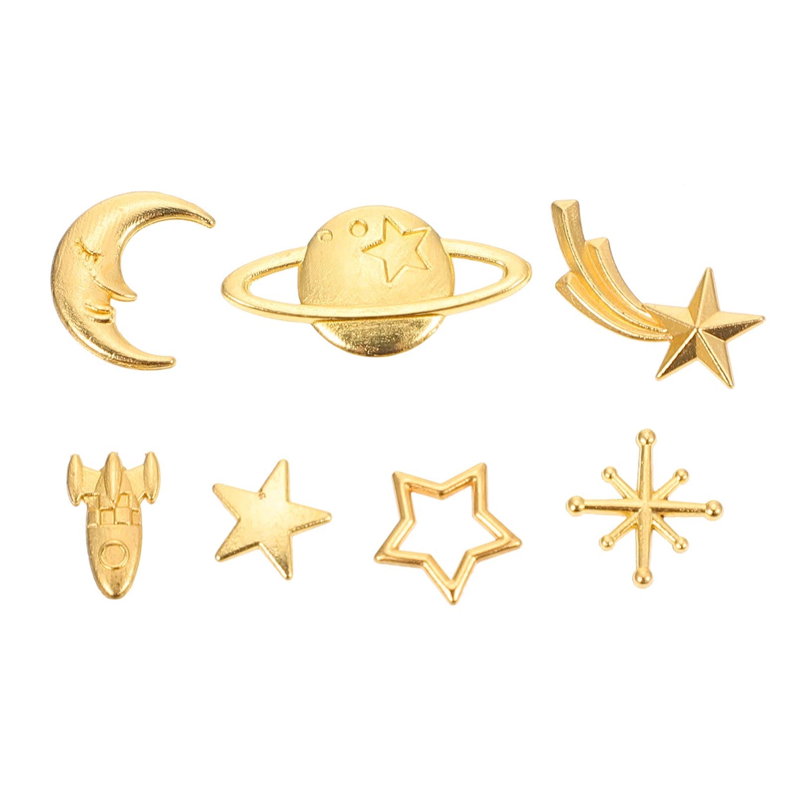 

70 Pcs Imitation Gold Jewelry Accessories Star Pendant Charms Making Alloy Moon Pendants Crafts for Necklace Crafting